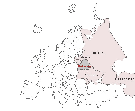 Belarus on European map